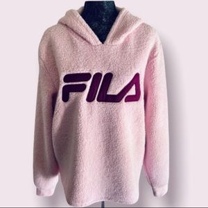 FILA Sherpa Hoodie in Pink